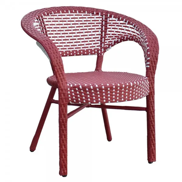 Scaun suprapozabil ISABELLE 71x66x76 cm rosu/alb — imaginea 2
