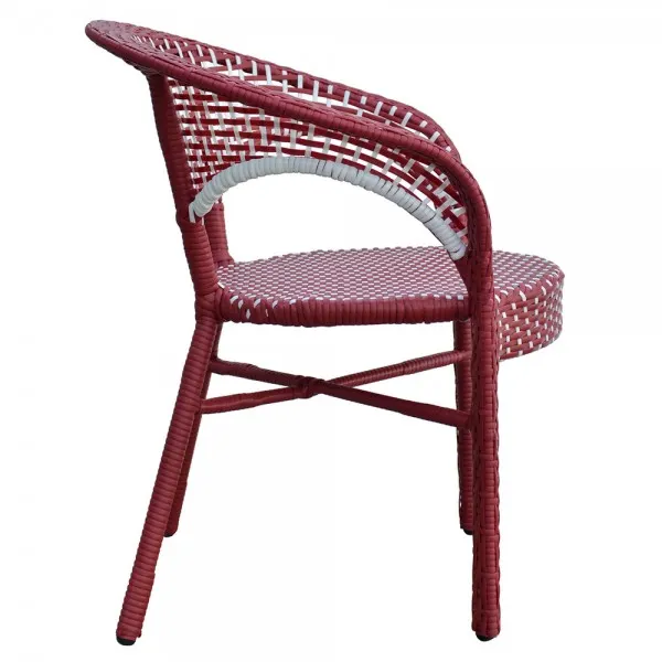 Scaun suprapozabil ISABELLE 71x66x76 cm rosu/alb — imaginea 3