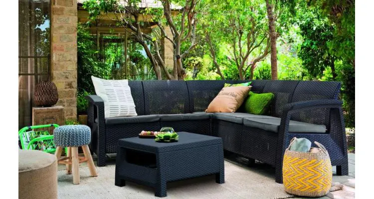Set mobilier gradina cu coltar - Corfu II Relax Maro/Gri-Taupe — imaginea 2