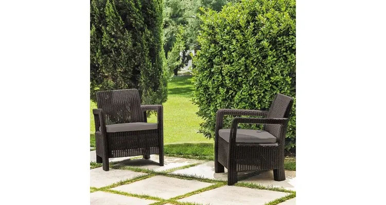Set 2 scaune gradina Tarifa Maro/Gri-Taupe — imaginea 2