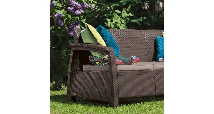 Canapea de gradina Corfu II Max Love Maro/Gri-Taupe — imaginea 2