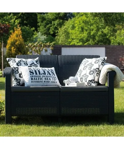 Canapea de gradina CORFU II LOVE SEAT Grafit/ Gri-rece — imaginea 2