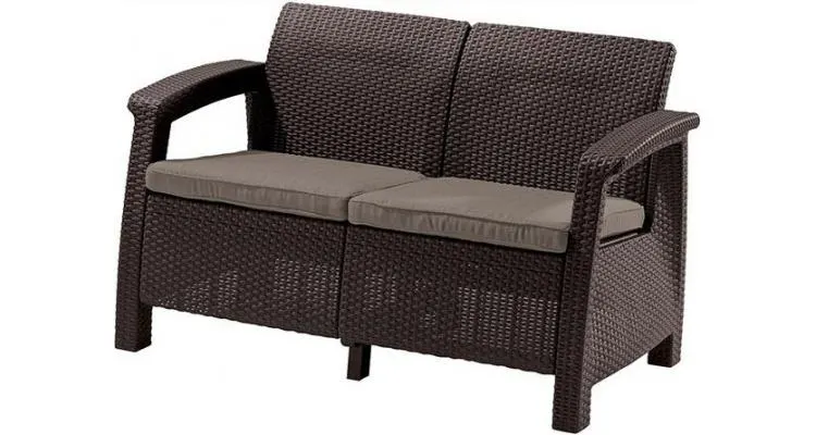 Canapea de gradina CORFU II LOVE SEAT Maro/Gri-Taupe