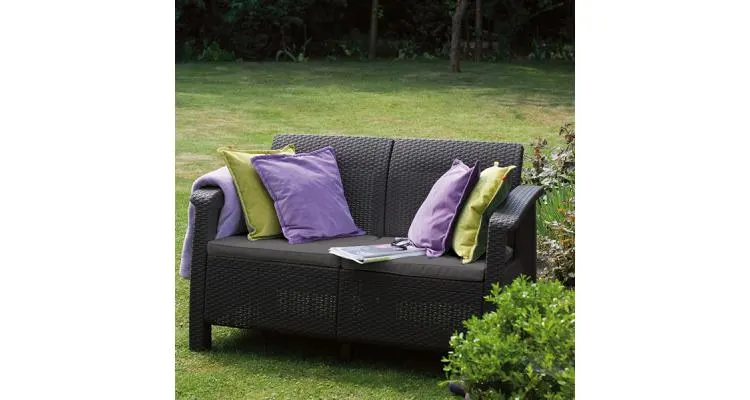 Canapea de gradina CORFU II LOVE SEAT Maro/Gri-Taupe — imaginea 3