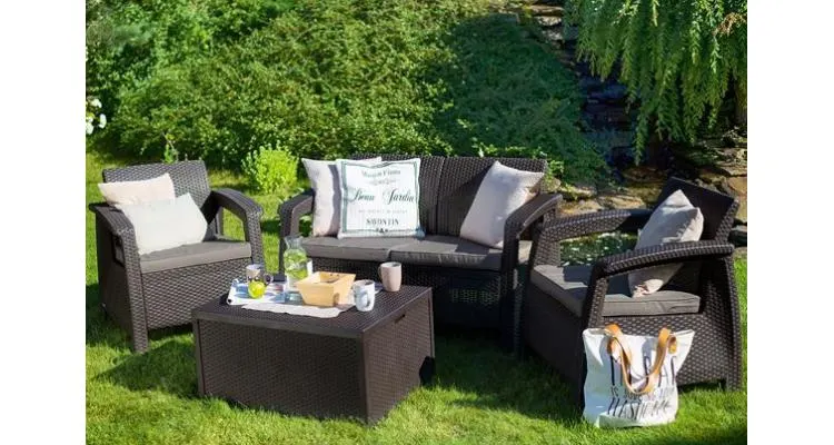 Set mobilier de gradina Corfu II BOX Maro/Gri-Taupe — imaginea 2