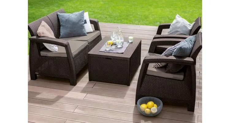 Set mobilier de gradina Corfu II BOX Maro/Gri-Taupe — imaginea 3