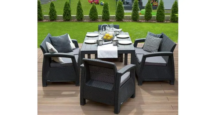 Set mobilier de gradina CORFU II FIESTA Grafit/ Gri-rece — imaginea 2