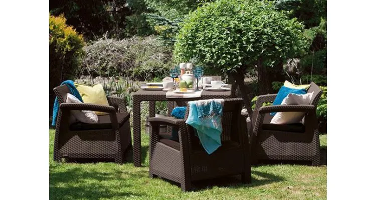 Set mobilier de gradina CORFU II FIESTA Maro cu Gri-Taupe — imaginea 2