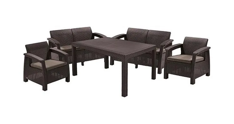 Set mobilier de gradina CORFU II FIESTA Maro cu Gri-Taupe — imaginea 4