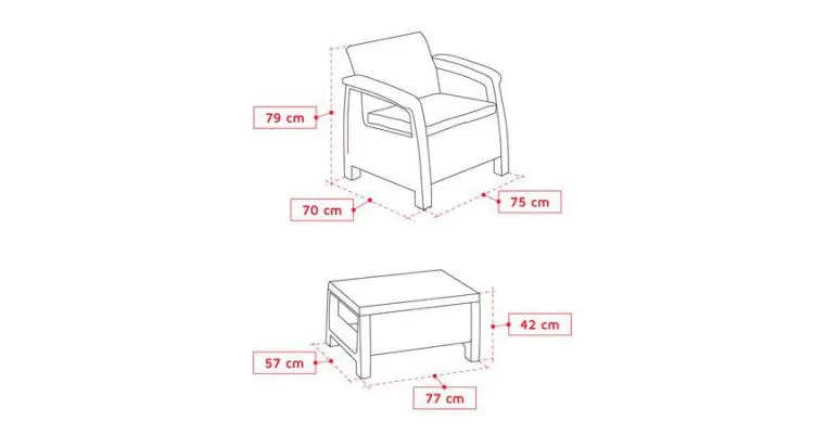 Set mobilier de gradina Corfu II Weekend Capuccino/Gri-nisipiu — imaginea 3