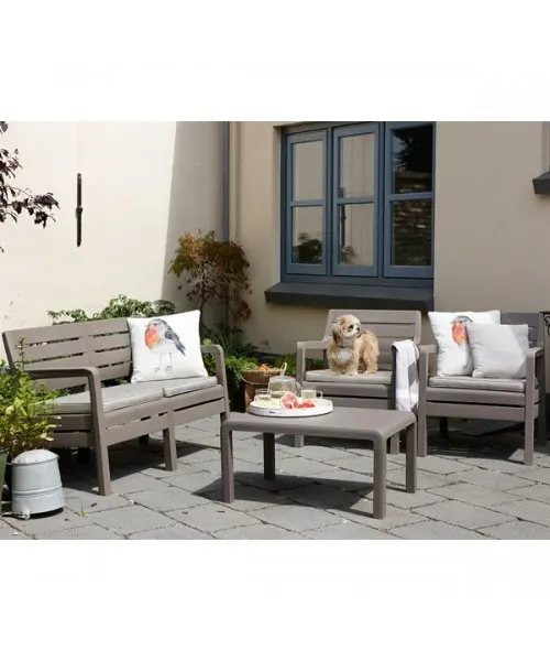 Set mobilier de gradina Delano Capuccino/Gri-nisipiu - imitatie lemn — imaginea 2