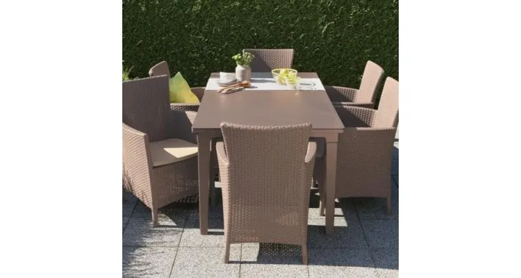 Scaun de gradina Iowa Cappucino/Gri-nisipiu, 4 bucati — imaginea 2