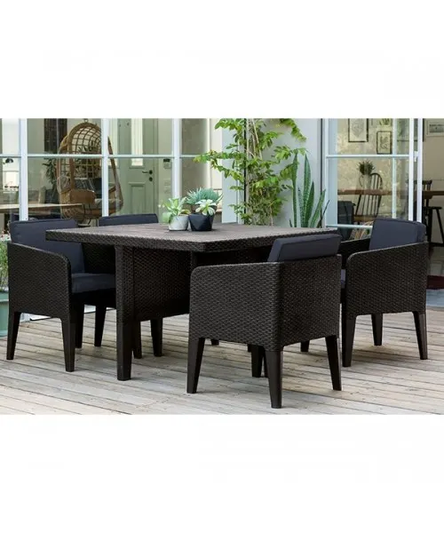 Set mobilier de gradina Columbia 5 piese Maro Whiskey-Gri — imaginea 2