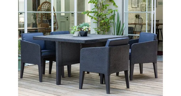 Set mobilier de gradina Columbia 5 piese Maro Whiskey-Gri — imaginea 4