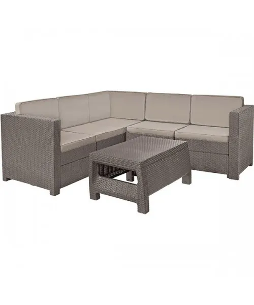 Set mobilier de gradina cu masuta de cafea - Provence Cappuccino/ Gri-nisipiu — imaginea 2