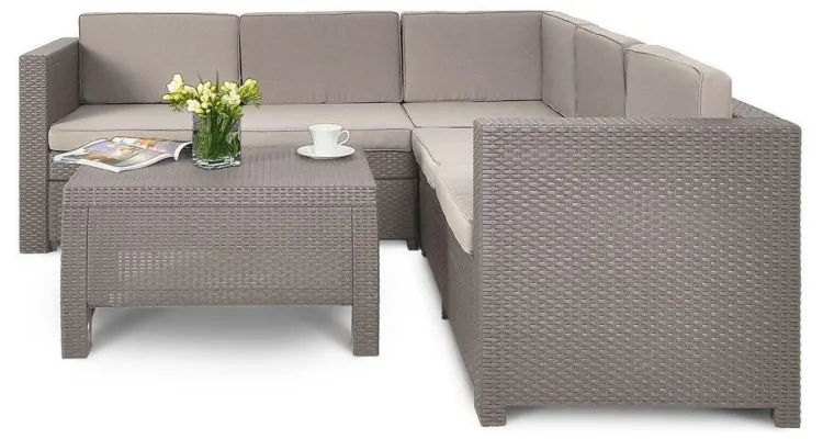 Set mobilier de gradina cu masuta de cafea - Provence Cappuccino/ Gri-nisipiu — imaginea 4