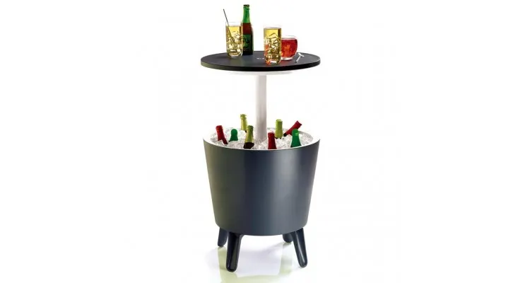 Masuta de bar cu spatiu depozitare sau frapiera Cool Bar Keter 230901 Gri Antracit Alb