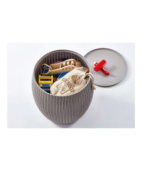 Set mobilier de gradina cu scaune gri si masuta violet depozitare, Urban Knit Gri — imaginea 3