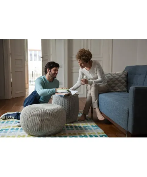 Set mobilier de gradina cu scaune gri si masuta violet depozitare, Urban Knit Gri — imaginea 4