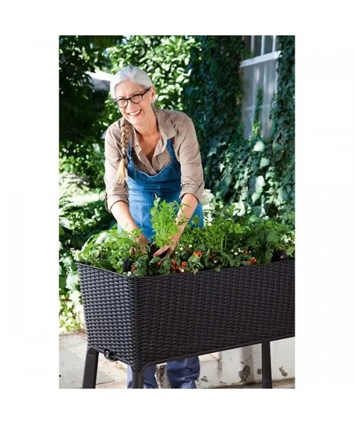 Jardiniera cu picioare EASY GROW Maro — imaginea 2
