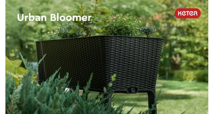 Jardiniera cu picioare EASY GROW Maro — imaginea 3