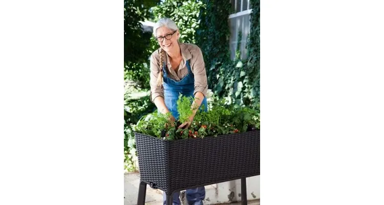 Jardiniera cu picioare EASY GROW Antracite — imaginea 4