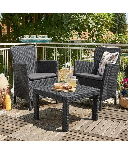 Set mobilier gradina SALVADOR BALCONY Grafit/Gri-rece — imaginea 2