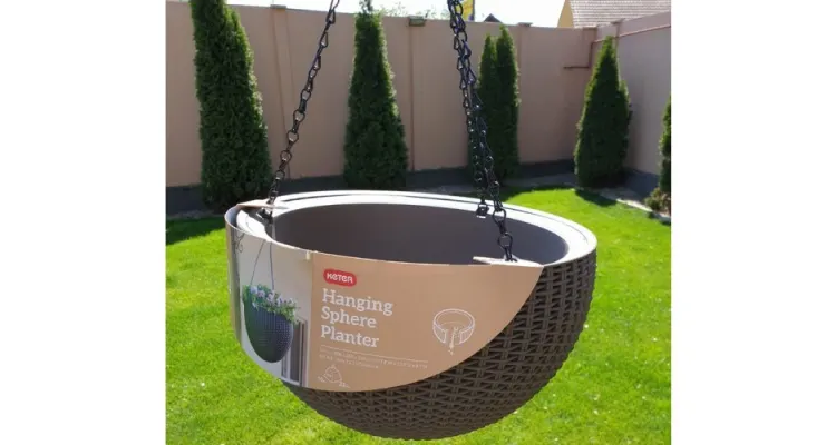 Ghiveci suspendat din rattan - Hanging Sphere Mocca — imaginea 2