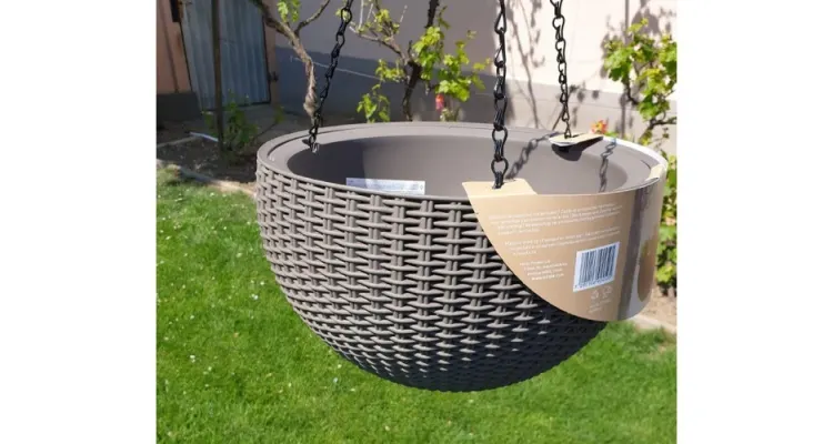 Ghiveci suspendat din rattan - Hanging Sphere Mocca — imaginea 3