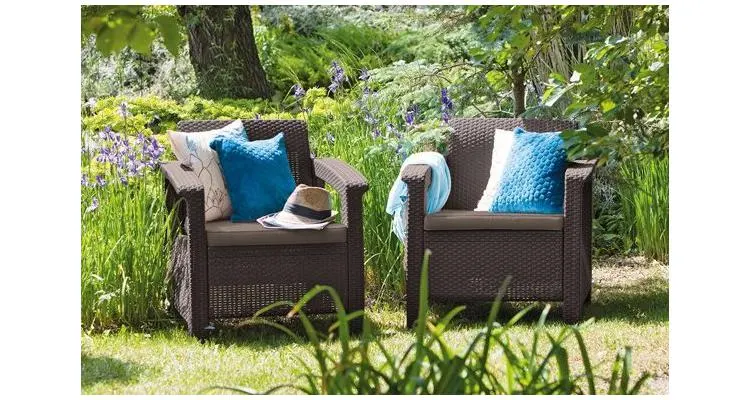 Set 2 fotolii de gradina Corfu Duo - Maro/Gri Taupe — imaginea 2
