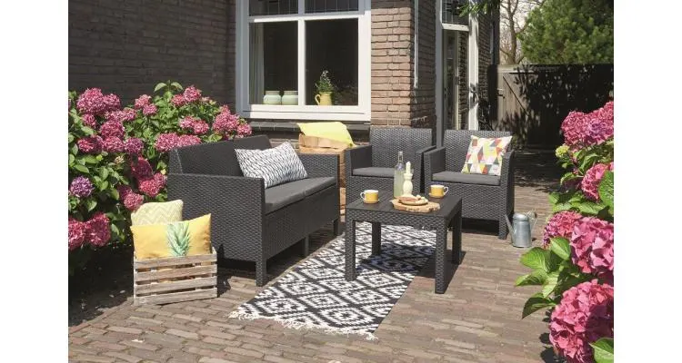 Set Mobilier de gradina Orlando cu masa mare - Grafit/Gri-Rece — imaginea 3