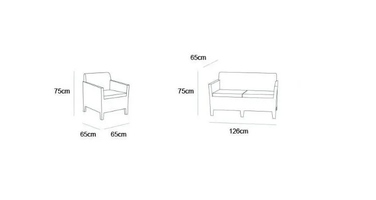 Set Mobilier de gradina Orlando cu masa mare - Grafit/Gri-Rece — imaginea 4