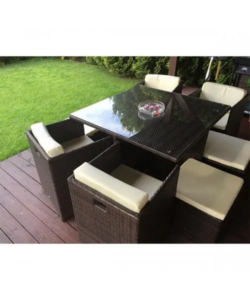 Set mobilier gradina Cubioso Maro/ Ocru — imaginea 2