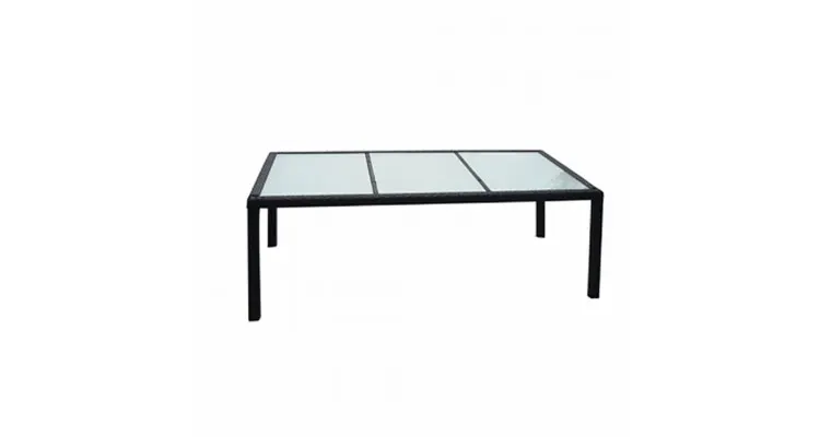Set mobilier de exterior, 17 piese, poliratan, negru — imaginea 3