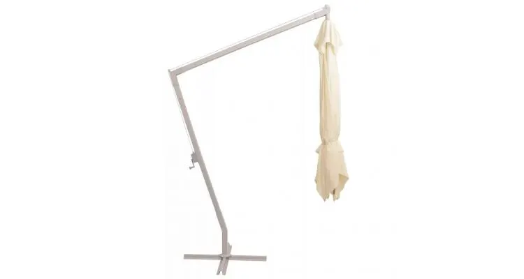 Umbrela suspendata, stalp de aluminiu, 300x300 cm, nisipiu — imaginea 2