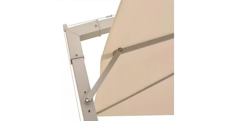 Umbrela suspendata, stalp de aluminiu, 300x300 cm, nisipiu — imaginea 3
