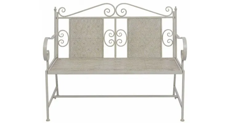 Banca de gradina din otel, 115 x 58,5 x 93 cm, gri