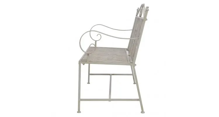 Banca de gradina din otel, 115 x 58,5 x 93 cm, gri — imaginea 3