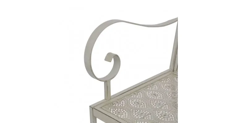 Banca de gradina din otel, 115 x 58,5 x 93 cm, gri — imaginea 4