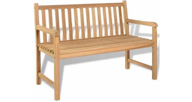 Bancă de exterior din lemn de tec, 120 x 62,5 x 90 cm — imaginea 2