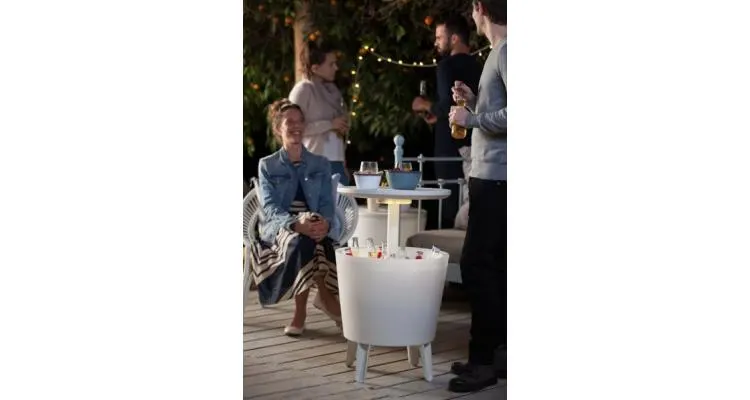 Masa de bar cu frapiera si iluminare LED cu incarcare USB — imaginea 2