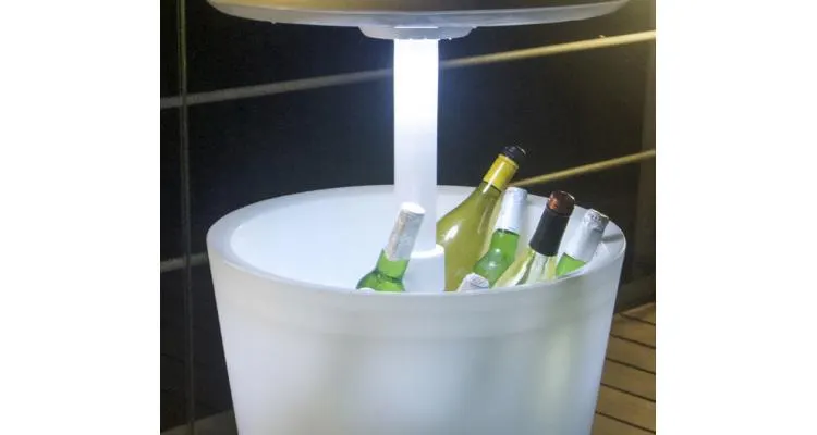 Masa de bar cu frapiera si iluminare LED cu incarcare USB — imaginea 3