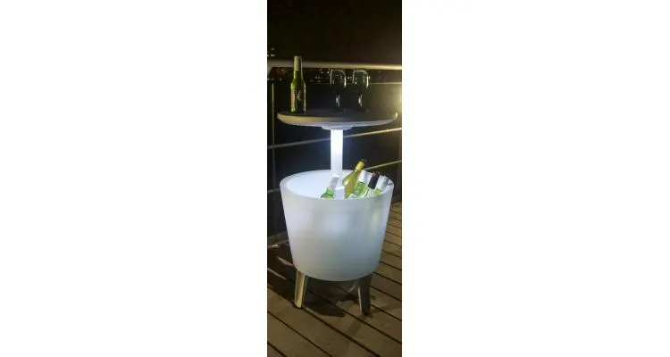 Masa de bar cu frapiera si iluminare LED cu incarcare USB — imaginea 5