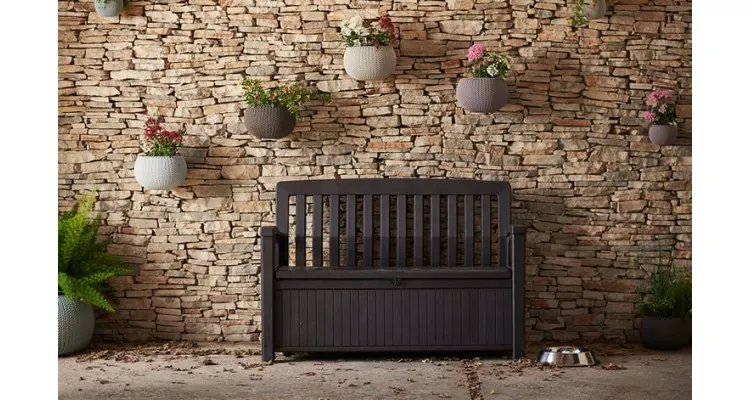 Banca cu spatiu depozitare Patio Keter,maro — imaginea 2