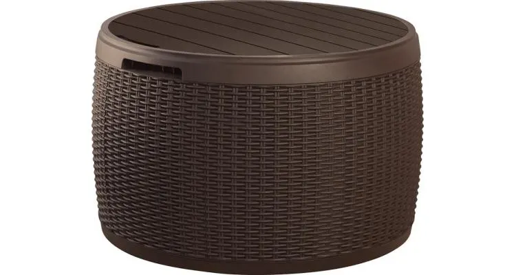 Cutie depozitare rotunda ecoratan maro Keter 140 L — imaginea 4