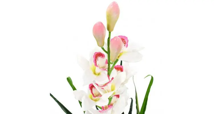 Plantă artificială orhidee cymbidium cu ghiveci 100 cm verde — imaginea 2