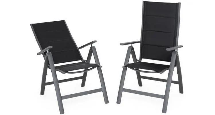 Set 2 scaune cu spatar reglabil EASY negru — imaginea 2