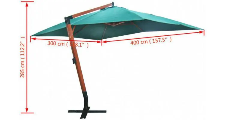 Umbrelă de soare 300 x 400 cm verde — imaginea 5