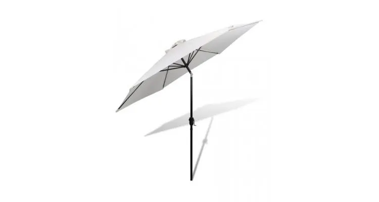 Umbrelă de soare cu pol din oțel 3m, alb nisip — imaginea 2