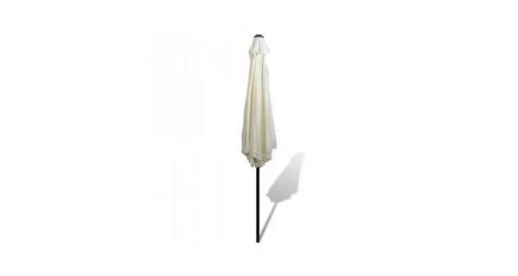 Umbrelă de soare cu pol din oțel 3m, alb nisip — imaginea 3
